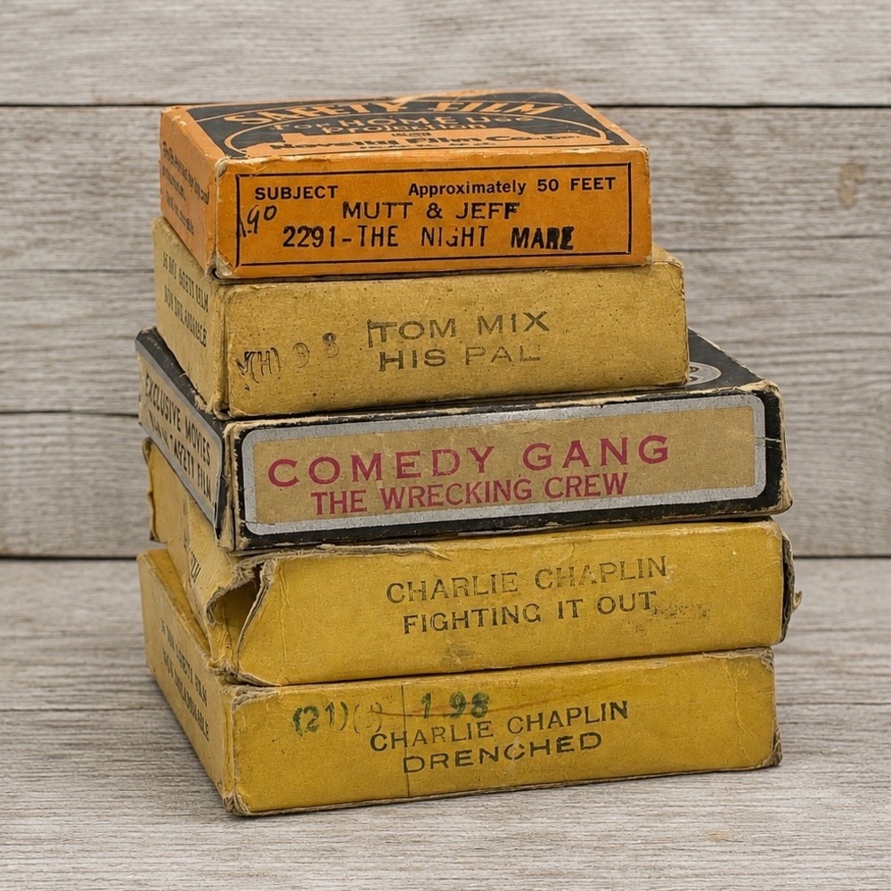 Vintage Little Gem Safety Film 16mm Lot Of 5 Charlie Chaplin Comedy Tom Mix